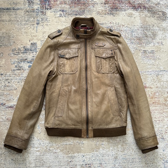 River Island Jackets & Coats River Island Mens Leather Bomber